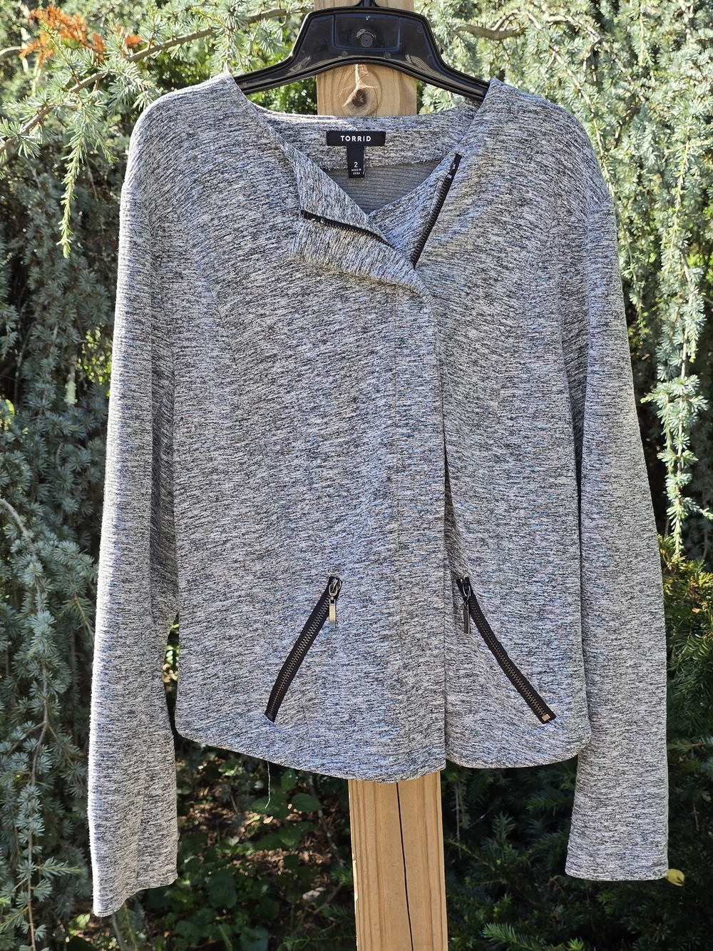 torrid Heather Gray Asymmetrical Zip Jacket